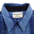 Load image into Gallery viewer, Samurai Jeans Indigo Sashiko Shirt Men's Casual Indigo Plaid with Sashiko Stitch Long Sleeve Work Shirt SKN24-01
