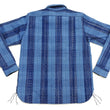 Load image into Gallery viewer, Samurai Jeans Indigo Sashiko Shirt Men's Casual Indigo Plaid with Sashiko Stitch Long Sleeve Work Shirt SKN24-01
