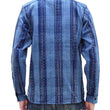 Load image into Gallery viewer, Samurai Jeans Indigo Sashiko Shirt Men's Casual Indigo Plaid with Sashiko Stitch Long Sleeve Work Shirt SKN24-01