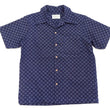 Laden Sie das Bild in den Galerie-Viewer, Samurai Jeans Indigo Sashiko Shirt Men's Diamond Stitch Sashiko Short Sleeve Button Up Camp Collar Shirt SOS23-S01