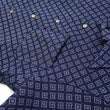 Laden Sie das Bild in den Galerie-Viewer, Samurai Jeans Indigo Sashiko Shirt Men's Diamond Stitch Sashiko Short Sleeve Button Up Camp Collar Shirt SOS23-S01