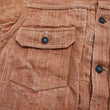 Load image into Gallery viewer, Studio D'artisan Denim Jacket SP-109 Men's 16oz. Natural Persimmon Tannin-Dyed Slub Selvedge Denim 1953 Type 2 Style Jean Jacket Reddish-brown One-Wash