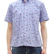 Load image into Gallery viewer, Sun Surf Casual Button Down Shirt Men's Short Sleeve Hula Dancer Palm Tree All-over Print Oxford Button Up Shirt SS39282 125 Blue