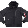 Laden Sie das Bild in den Galerie-Viewer, Alpha Industries Bonded Parka Men's Casual Military-Inspired Nylon Hooded Jacket with Rib Panel TA0722 001 Black