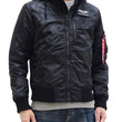 Load image into Gallery viewer, Alpha Industries Hooded Puffer Jacket TA1672 Men's Military Style Nylon Padded Jacket with Rib Panel TA1672-082 tonal-colored black camouflage pattern