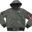 Load image into Gallery viewer, Alpha Industries Hooded Puffer Jacket TA1672 Men's Military Style Nylon Padded Jacket with Rib Panel TA1672-076 Replica-Gray