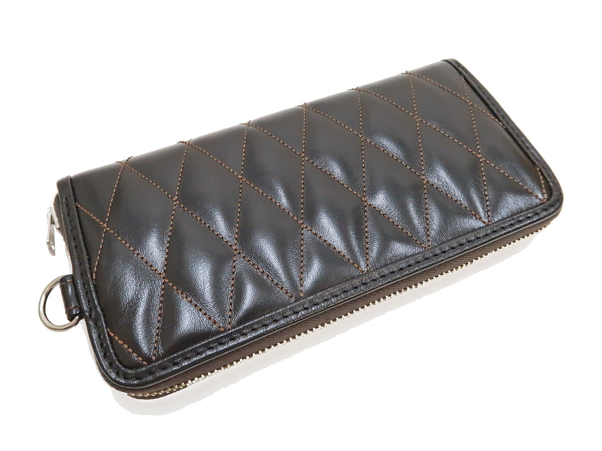 TOYS McCOY Wallet Men's Casual Quilted Leather Wallet Zip Around Long  Wallet TMA2309 030 Black