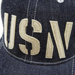 Load image into Gallery viewer, TOYS McCOY Denim Cap Men's Snoopy x USN Denim Baseball Hat TMA2410 Deep Blue Indigo