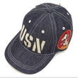 Load image into Gallery viewer, TOYS McCOY Denim Cap Men's Snoopy x USN Denim Baseball Hat TMA2410 Deep Blue Indigo