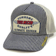 Load image into Gallery viewer, TOYS McCOY Hickory Striped Trucker Hat Men's Casual Embroidered Patch Baseball Cap with Mesh Side Panels TMA2413