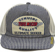 Load image into Gallery viewer, TOYS McCOY Hickory Striped Trucker Hat Men's Casual Embroidered Patch Baseball Cap with Mesh Side Panels TMA2413