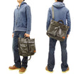 Laden Sie das Bild in den Galerie-Viewer, TOYS McCOY Men's Leather Shoulder Bag - U.S. Air Force Helmet Bag Style - TMA2418, 050 Brown Horsehide x Brass Zipper