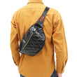 Laden Sie das Bild in den Galerie-Viewer, TOYS McCOY Bag Men's Casual Genuine Horsehide Quilted Leather Sling Bag Waist Pack TMA2422 030 Black