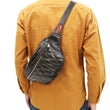 Laden Sie das Bild in den Galerie-Viewer, TOYS McCOY Bag Men's Casual Genuine Horsehide Quilted Leather Sling Bag Waist Pack TMA2422 050 Brown