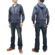 Load image into Gallery viewer, TOYS McCOY Plain Zip-Up Hoodie Men's Vintage Inspired Solid Zip Hooded Sweatshirt TMC2468 141 Faded-Bluish-Gray