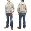 Load image into Gallery viewer, TOYS McCOY Plain Zip-Up Hoodie Men's Vintage Inspired Solid Zip Hooded Sweatshirt TMC2468 040 Sand-Beige