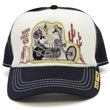 Load image into Gallery viewer, TOYS McCOY Mesh Back Cap Men's Casual Snoopy Embroidered Patch Graphic Baseball Cap / Trucker Cap with a Slightly Curved Brim and Snapback Adjuster TMA2502 Off-White x Black