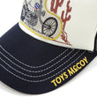 Load image into Gallery viewer, TOYS McCOY Mesh Back Cap Men's Casual Snoopy Embroidered Patch Graphic Baseball Cap / Trucker Cap with a Slightly Curved Brim and Snapback Adjuster TMA2502 Off-White x Black