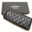 Load image into Gallery viewer, TOYS McCOY Zip-Around Long Leather Wallet Men's Casual Quilted Horsehide Leather Wallet with Three-Sided Zip TMA2506 030 Black