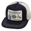 Load image into Gallery viewer, TOYS McCOY Men's Trucker Cap with Felix the Cat & Beck Motorcycle Patch - Side Mesh Baseball Hat, Adjustable Snapback TMA2529 Black/Gray