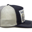 Load image into Gallery viewer, TOYS McCOY Men's Trucker Cap with Felix the Cat & Beck Motorcycle Patch - Side Mesh Baseball Hat, Adjustable Snapback TMA2529 Black/Gray