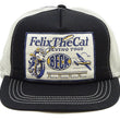 Load image into Gallery viewer, TOYS McCOY Men's Trucker Cap with Felix the Cat & Beck Motorcycle Patch - Side Mesh Baseball Hat, Adjustable Snapback TMA2529 Black/Gray