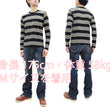 Load image into Gallery viewer, TOYS McCOY Striped T-Shirt Men's Steve McQueen Long Sleeve Horizontal Stripe Tee TMC2354 041 Ivory/Black