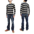 Load image into Gallery viewer, TOYS McCOY Striped T-Shirt Men's Steve McQueen Long Sleeve Horizontal Stripe Tee TMC2354 041 Ivory/Black