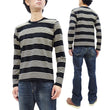Load image into Gallery viewer, TOYS McCOY Striped T-Shirt Men's Steve McQueen Long Sleeve Horizontal Stripe Tee TMC2354 041 Ivory/Black