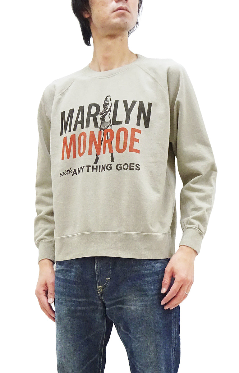 TOYS McCOY French Terry Sweatshirt Men's Marilyn Monroe Anything Goes  Graphic Long Sleeve Sweatshirt TMC2358 041 Faded-Sand-Beige