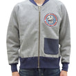 Load image into Gallery viewer, TOYS McCOY Zip-Up Sweatshirt Men's Casual Snoopy C-2 Style No Hood Full Zip Sweatshirt with Rib Panel TMC2457 021 Ash-Gray x Navy-Blue