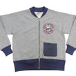 Load image into Gallery viewer, TOYS McCOY Zip-Up Sweatshirt Men's Casual Snoopy C-2 Style No Hood Full Zip Sweatshirt with Rib Panel TMC2457 021 Ash-Gray x Navy-Blue