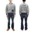 Load image into Gallery viewer, TOYS McCOY Zip-Up Sweatshirt Men's Casual Snoopy C-2 Style No Hood Full Zip Sweatshirt with Rib Panel TMC2457 021 Ash-Gray x Navy-Blue