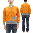 Load image into Gallery viewer, TOYS McCOY Zip-Up Sweatshirt Men's Casual C-2 Style No Hood Full Zip Sweatshirt with Rib Panel TMC2464 070 Orange x Ash-Gray