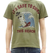 Load image into Gallery viewer, TOYS McCOY Graphic Loopwheel T-shirt Men's Short Sleeve Casper the Friendly Ghost Surfing Printed Tee TMC2504 Garment-Dyed Finish 160 Faded-Olive