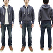 Load image into Gallery viewer, TOYS McCOY Men's Heavyweight Full Zip Hoodie - Vintage-Style Zip-Up Solid Hooded Sweatshirt TMC2567 141 Faded Navy-Gray