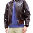 Load image into Gallery viewer, TOYS McCOY Jacket Men's A-2 Flight Jacket Plain A2 Leather Bomber Jacket TMJ2325 Seal Brown
