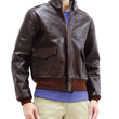 Load image into Gallery viewer, TOYS McCOY Jacket Men's A-2 Flight Jacket Plain A2 Leather Bomber Jacket TMJ2325 Seal Brown