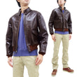 Load image into Gallery viewer, TOYS McCOY Jacket Men's A-2 Flight Jacket Plain A2 Leather Bomber Jacket TMJ2325 Seal Brown