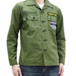 Load image into Gallery viewer, TOYS McCOY Utility Shirt Men's Custom Patched Printed Long Sleeve Button Up Shirt TMS2303 160 Olive