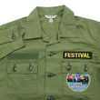 Load image into Gallery viewer, TOYS McCOY Utility Shirt Men's Custom Patched Printed Long Sleeve Button Up Shirt TMS2303 160 Olive