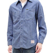 Laden Sie das Bild in den Galerie-Viewer, TOYS McCOY Blue Chambray Shirt Men's Steve McQueen Long Sleeve Button Up Work Shirt TMS2308