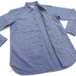 Laden Sie das Bild in den Galerie-Viewer, TOYS McCOY Blue Chambray Shirt Men's Steve McQueen Long Sleeve Button Up Work Shirt TMS2308