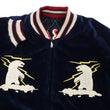 Load image into Gallery viewer, Tailor Toyo Jacket TT15544 Men's Reversible Embroidered Japanese Souvenir Jacket with Velvet and Quilted Satin TT15544-128 Alaska Navy-Blue