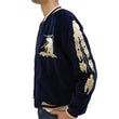 Load image into Gallery viewer, Tailor Toyo Jacket TT15544 Men's Reversible Embroidered Japanese Souvenir Jacket with Velvet and Quilted Satin TT15544-128 Alaska Navy-Blue