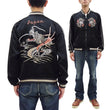 Load image into Gallery viewer, KOSHO & CO. Jacket Tailor Toyo Sukajan Men's Japanese Souvenir Jacket Silver Dragon x Tangled Dragons Embroidery TT15619 TT15619-119