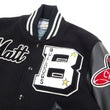 Load image into Gallery viewer, Whitesville Varsity Jacket Men's Letterman Jacket Melton x Leather Award Jacket WV15385 WV15385-119 Black/Black
