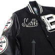 Load image into Gallery viewer, Whitesville Varsity Jacket Men's Letterman Jacket Melton x Leather Award Jacket WV15385 WV15385-119 Black/Black