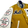Load image into Gallery viewer, Whitesville Varsity Jacket Men's Letterman Jacket Melton x Leather Award Jacket WV15385 WV15385-156 Gold/Ivory
