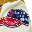 Load image into Gallery viewer, Whitesville Varsity Jacket Men's Letterman Jacket Melton x Leather Award Jacket WV15385 WV15385-156 Gold/Ivory